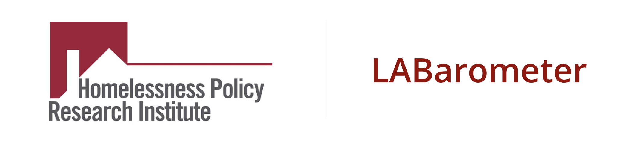 Graphic: two logos for the Homeless Policy Research Institute and LA Barometer